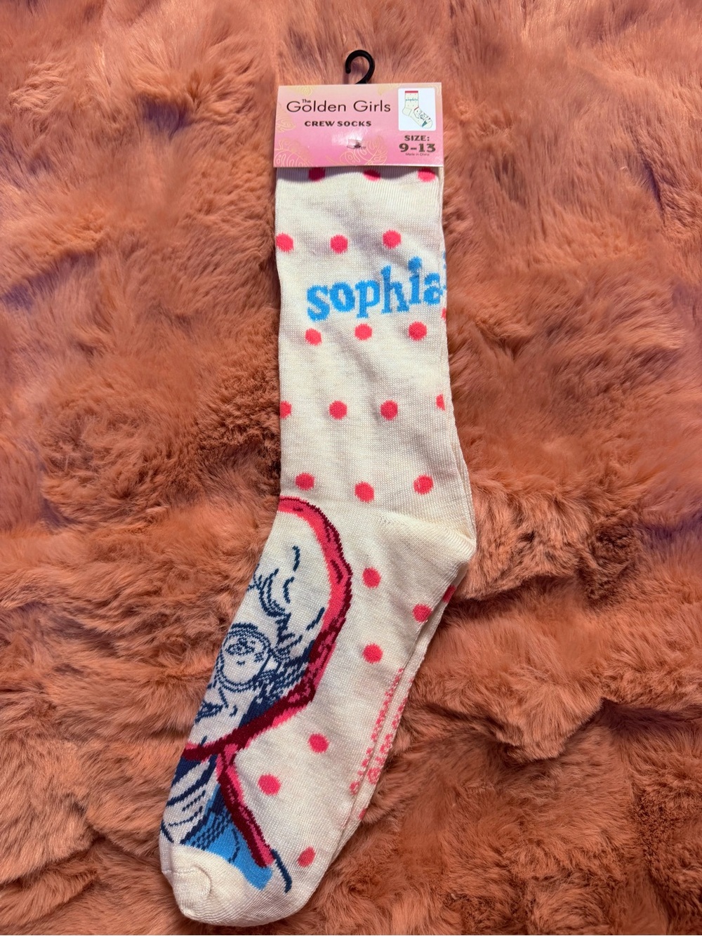 NWT Golden Girls Sophia Petrillo Character Crew Socks Size 9-13